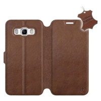 Flip pouzdro na mobil Samsung Galaxy J5 2016 - Hnědé - kožené - Brown Leather