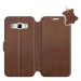 Flip pouzdro na mobil Samsung Galaxy J5 2016 - Hnědé - kožené - Brown Leather