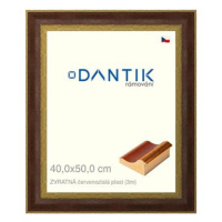 DANTIK rámeček 40 × 50, ZVRATNÝ červenozlatý plast sklo čiré