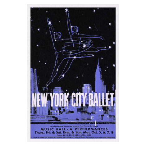 Obrazová reprodukce New York City Ballet, 1960 (Vintage Theatre Production), (26.7 x 40 cm)