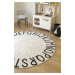 Lorena Canals koberce Přírodní koberec, ručně tkaný Round ABC Natural-Black - 150x150 (průměr) k