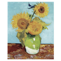 Obrazová reprodukce Vase with Three Sunflowers, Vincent Van Gogh, 30 × 40 cm