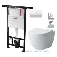 ALCADRAIN Jádromodul předstěnový instalační systém s bílým/ chrom tlačítkem M1720-1 + WC LAUFEN 
