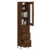 vidaXL Skříň highboard hnědý dub 34,5 x 34 x 180 cm kompozitní dřevo