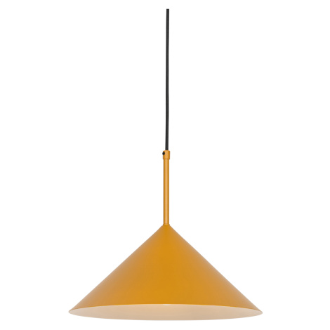 Designová závěsná lampa žlutá - Triangolo QAZQA