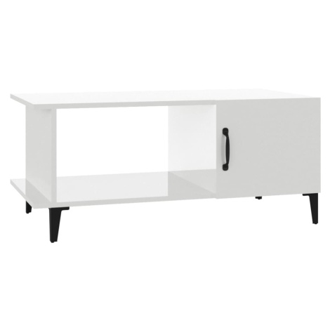 vidaXL Konferenční stolek lesklý bílý 90 x 50 x 40 cm kompozitní dřevo
