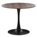 Kulatý jídelní stůl 90 cm tmavé dřevo / černá BOCA, 312053