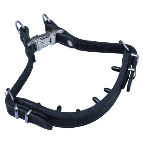Bafpet Kožený obojek pro výcvik - černý, 30mm × 38-58cm, 07186