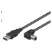 PREMIUMCORD Kabel USB 2.0 A-B propojovací 3m - zahnutý B konektor 90°