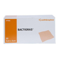 KRYTÍ BACTIGRAS 5X5CM 0,5%CHLORHEXIDINACETÁT,50KS