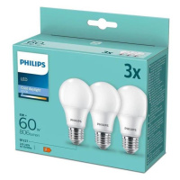 Philips SADA 3x LED Žárovka Philips A60 E27/8W/230V 6500K