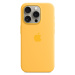 Apple iPhone 15 Pro Silikonový kryt s MagSafe paprskově žlutý MWNK3ZM/A Paprskově žlutá