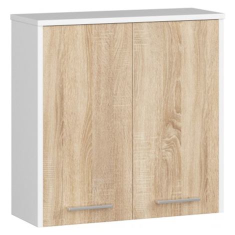 Koupelnová závěsná skříňka FIN W60 2D-bílá/sonoma Akord