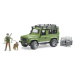 Bruder 02587 Land Rover Defender, figurka myslivce a psa