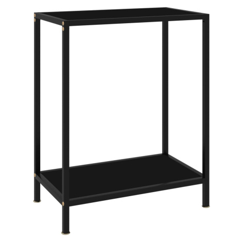 vidaXL Konzolový stolek černý 60 x 35 x 75 cm tvrzené sklo