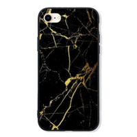 TopQ LUXURY iPhone SE 2020 pevný Marble černo-zlatý 49249