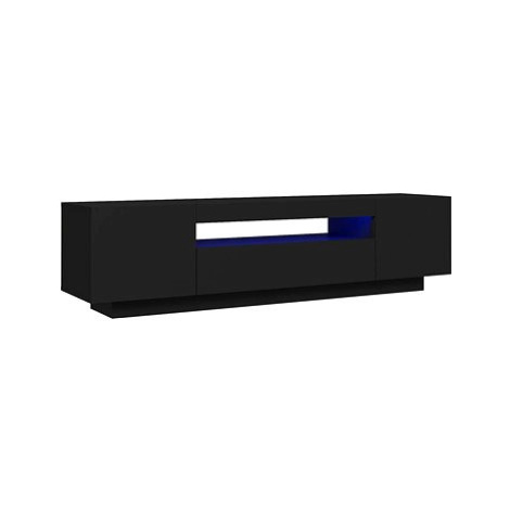 Shumee TV skříňka s LED osvětlením černá 160 × 35 × 40 cm