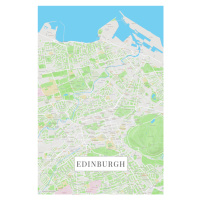 Mapa Edinburgh color, 26.7x40 cm