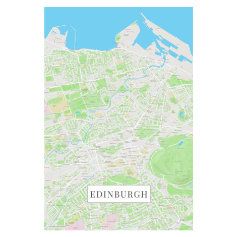 Mapa Edinburgh color, (26.7 x 40 cm)