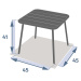 Hliníkový odkládací stolek CARMEN 45x45 cm (antracit)