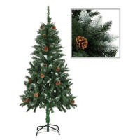 Umělý vánoční stromek se šiškami a bílými třpytkami 150 cm 284317