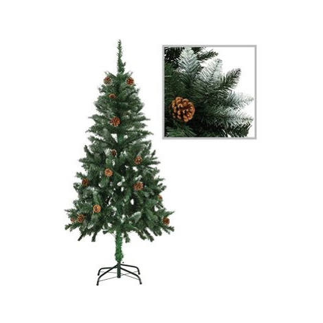 Umělý vánoční stromek se šiškami a bílými třpytkami 150 cm 284317 SHUMEE