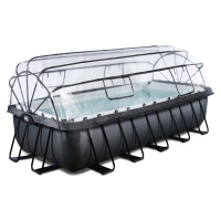 Bazén s krytem a pískovou filtrací Black Leather pool Exit Toys ocelová konstrukce 540*250*122 c