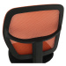 Dětská otočná židle na kolečkách MESH – plast, bez područek, oranžová/černá