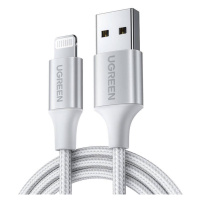 Kabel Lightning na USB UGREEN 2,4A US199, 1,5 m (stříbrný)