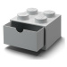 LEGO® stolní box 4 se zásuvkou šedá 158 x 158 x 113 mm