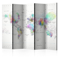 Paraván White-colorful world map Dekorhome