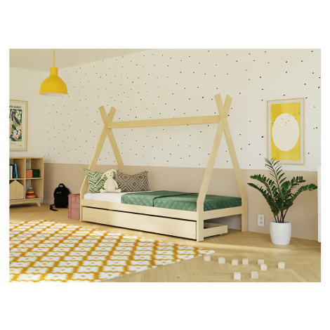 Benlemi Rostoucí dětská postel SWITCH 2v1 ve tvaru teepee s úložným šuplíkem Zvolte barvu: Cihlo