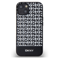 Zadní kryt DKNY PU Leather Repeat Pattern Bottom Stripe MagSafe pro Apple iPhone 14, černá