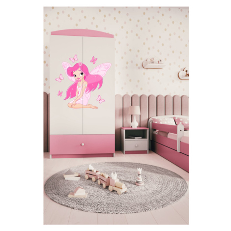 Kocot kids Dětská skříň Babydreams 90 cm víla s motýlky růžová