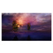 Ilustrace Fantastic night landscape with flying islands, ConceptCafe, (40 x 22.5 cm)