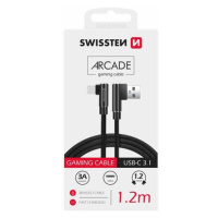 SWISSTEN Arcade Textile kabel USB / USB-C 1,2 M černý