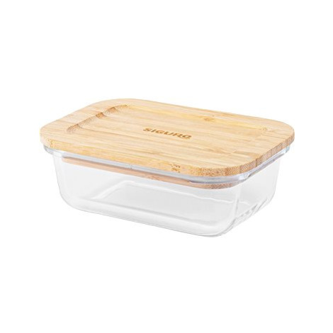 Siguro Dóza na potraviny Glass Seal Bamboo 0,37 l, 5,5 x 14,5 x 10,5 cm