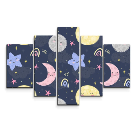 Obraz - 5-dílný Dětské nebe - 125x90 cm