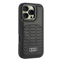 Pouzdro Audi pro iPhone 16 Pro 6.3 černé Synthetic Leather MagSafe