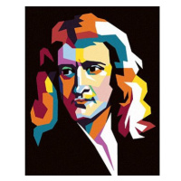 Diamondi - BAREVNÝ ISSAC NEWTON, 40x50 cm, vypnuté plátno na rám