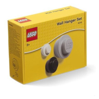 LEGO věšák na zeď, 3 ks - bílá, černá, šedá