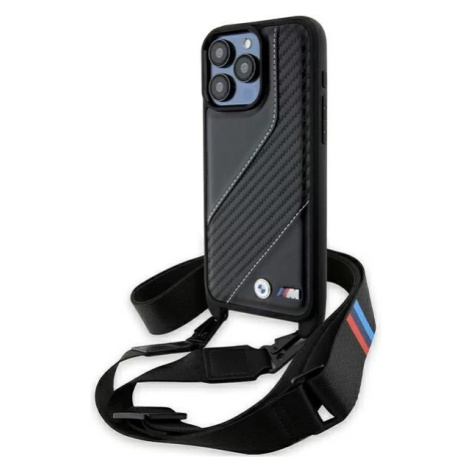 Kryt BMW BMHCP15L23PSCCK iPhone 15 Pro 6.1" black hardcase M Edition Carbon Stripe & Strap (BMHC