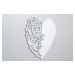 Klups Postýlka dětská NEL Srdce 120x60 cm bílo-šedá
