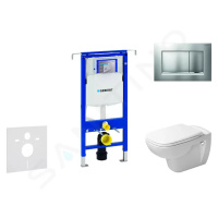 GEBERIT Duofix Modul pro závěsné WC s tlačítkem Sigma30, matný chrom/chrom + Duravit D-Code WC a