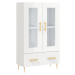 vidaXL Skříň highboard lesklá bílá 69,5 x 31 x 115 cm kompozitní dřevo