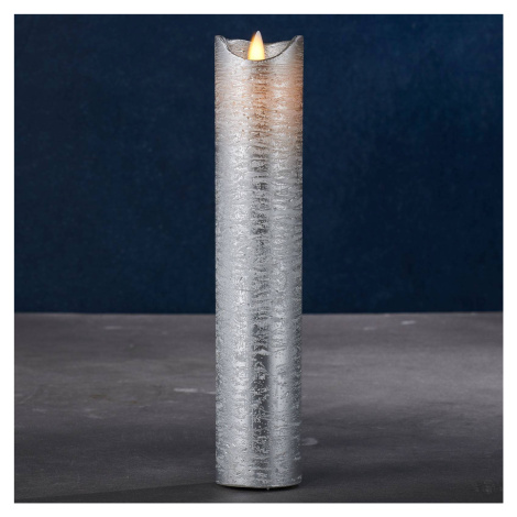 Sirius LED svíčka Sara Exclusive, stříbrná, Ø 5cm, výška 25cm