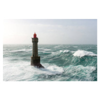 Fotografie Énorme vague au phare de la, MathieuRivrin, 40 × 26.7 cm