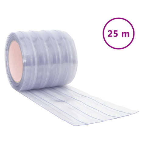 vidaXL Závěs do dveří průhledný 200 mm x 1,6 mm 25 m PVC