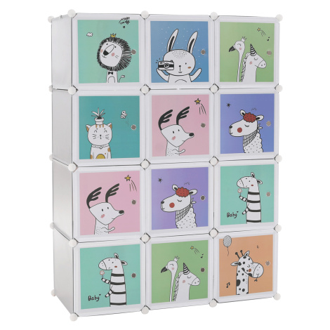 Dětská modulární skříň, šedá / dětský vzor, Hakon Tempo Kondela