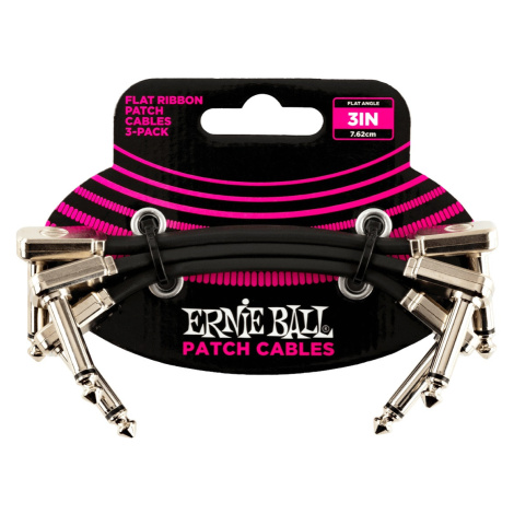 Ernie Ball 3" Flat Ribbon Patch Cable 3-Pack